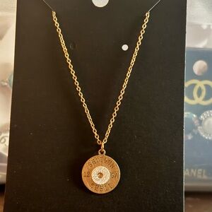 Gold Shotgun Shell Pendant Necklace